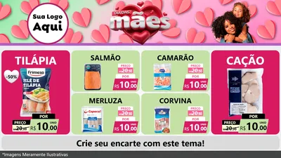 Modelo de TV para TV Horizontal com o tema Dia das Mães para Peixaria
