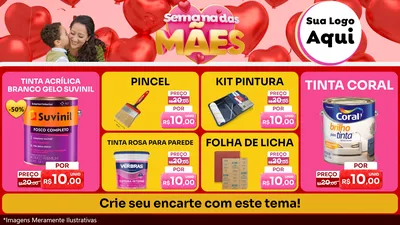 Modelo de TV para TV Horizontal com o tema Semana Das Mães para Tintas e Ferramentas