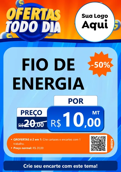 Modelo de Cartaz para Cartaz A4 Vertical com o tema Ofertas Todo Dia para Materiais Elétricos