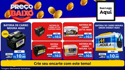 Modelo de TV para TV Horizontal com o tema Preço Baixo para Baterias Elétricas