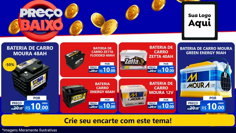 Modelo de TV para TV Horizontal com o tema Preço Baixo para Baterias Elétricas