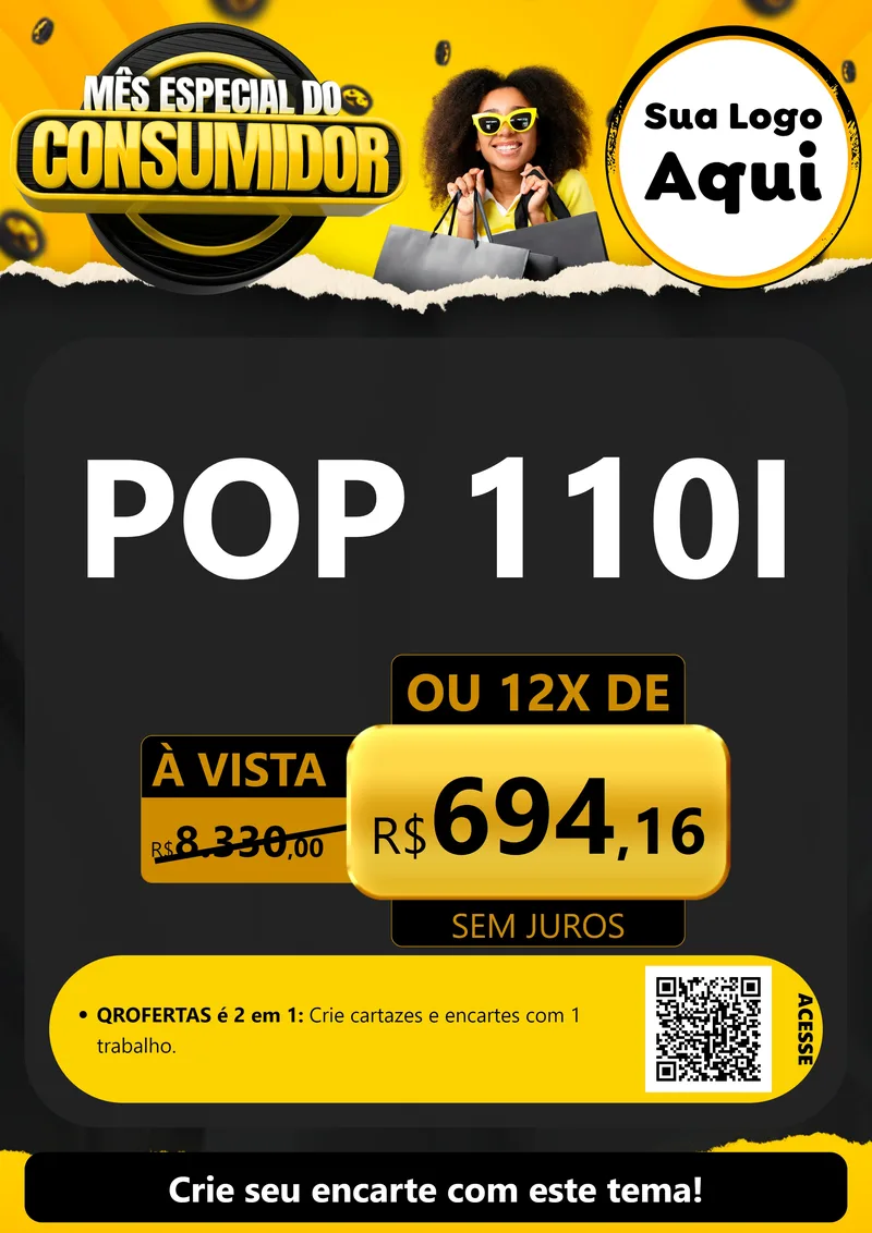 Modelo de Cartaz para Cartaz A4 Vertical com o tema Mês Especial do Consumidor para Concessionaria de Motos