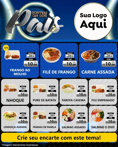 Modelo de Rede Social para Feed Instagram com o tema Sorteio Dia Dos Pais para Restaurante
