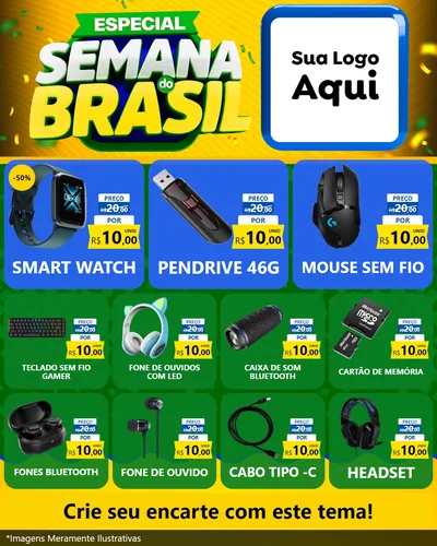 Modelo de Rede Social para Feed Instagram com o tema Especial Semana do Brasil para Informática
