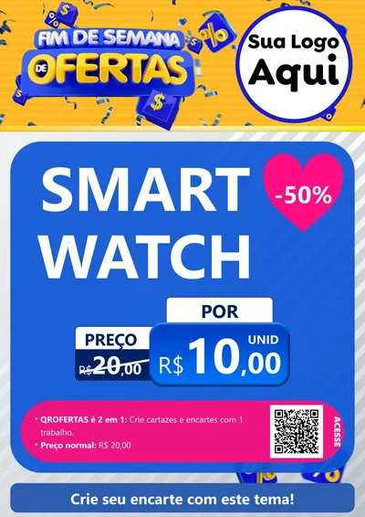 Modelo de Cartaz para Cartaz A4 Vertical com o tema Fim de Semana de Ofertas para Informática