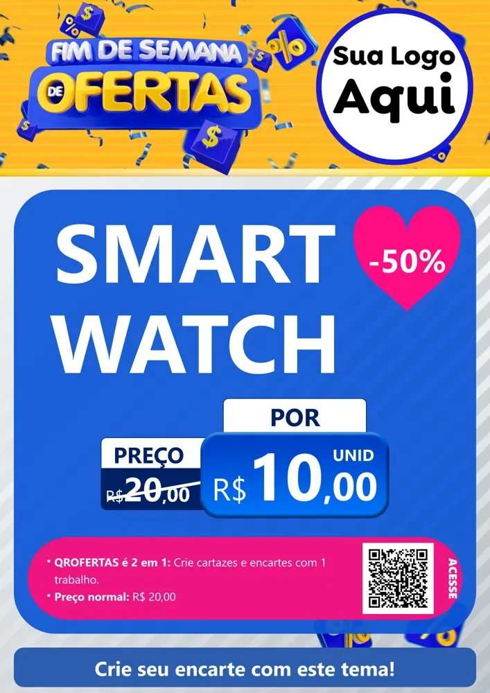 Modelo de Cartaz para Cartaz A4 Vertical com o tema Fim de Semana de Ofertas para Informática