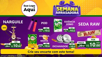 Modelo de TV para TV Horizontal com o tema Semana Arrasadora para Tabacaria