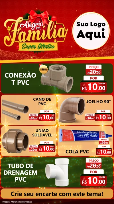 Modelo de TV para TV Vertical com o tema Alegria em Família Super Ofertas - Natal para Tubos e conexões