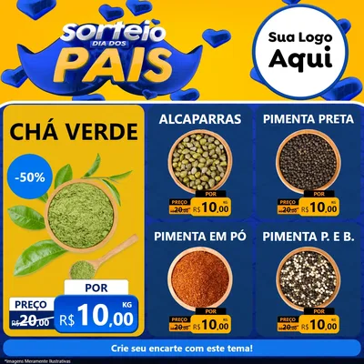 Modelo de Rede Social para Feed Facebook com o tema Sorteio Dia dos Pais para Produtos Naturais