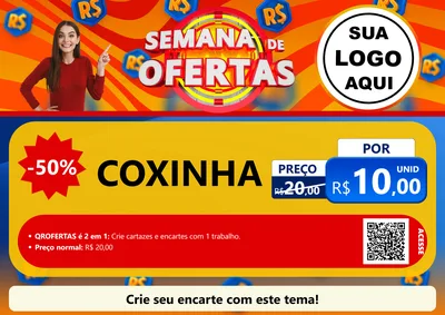Modelo de Cartaz para Cartaz A4 Horizontal com o tema Semana de Ofertas para Salgadaria