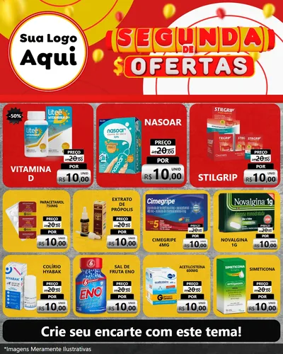 Modelo de Rede Social para Feed Instagram com o tema Segunda de Ofertas para Farmácia