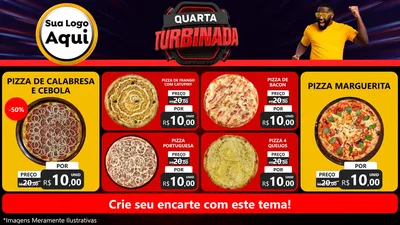 Modelo de TV para TV Horizontal com o tema Quarta Turbinada para Pizzaria