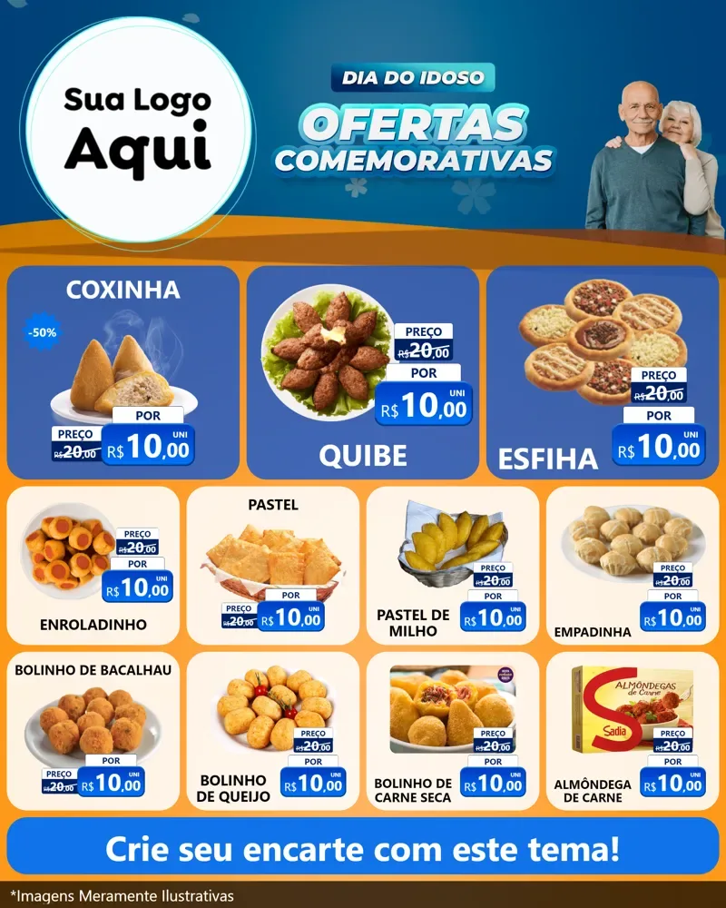 Modelo de Rede Social para Feed Instagram com o tema Dia do Idoso para Salgadaria