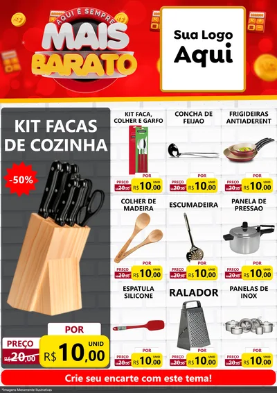 Modelo de Encarte para Encarte A4 Vertical com o tema Mais Barato para Utilidades Domésticas
