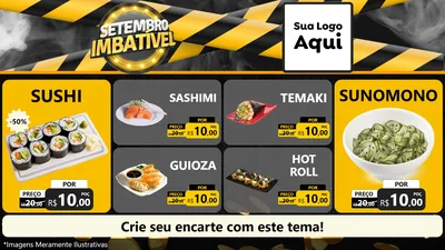 Modelo de TV para TV Horizontal com o tema Setembro Imbatível para Comida japonesa