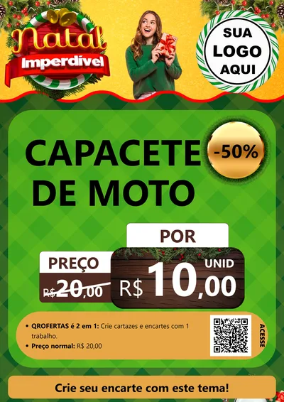 Modelo de Cartaz para Cartaz A4 Vertical com o tema Natal Imperdível para Moto peças