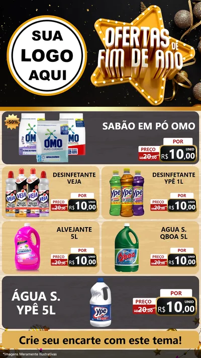 Modelo de TV para TV Vertical com o tema Ofertas de Fim de Ano para Produtos de Limpeza