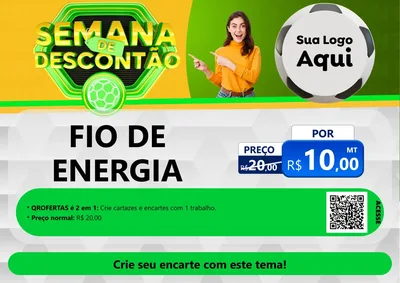 Modelo de Cartaz para Cartaz A4 Horizontal com o tema Semana de Descontão - Copa para Materiais Elétricos