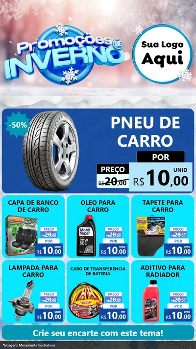 Modelo de Rede Social para Stories com o tema Promoções de Inverno para Auto peças