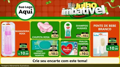 Modelo de TV para TV Horizontal com o tema Julho Imbatível para Bebês