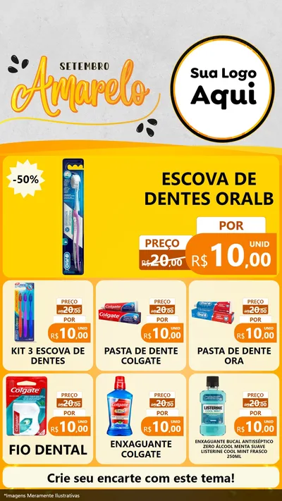 Modelo de Rede Social para Stories com o tema Setembro Amarelo para Higiene Pessoal