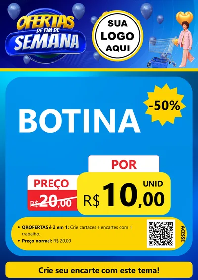 Modelo de Cartaz para Cartaz A4 Vertical com o tema Ofertas de Fim de Semana para Agropecuária