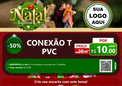 Modelo de Cartaz para Cartaz A4 Horizontal com o tema Natal Especial para Tubos e conexões