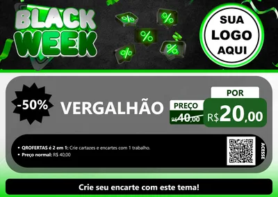 Modelo de Cartaz para Cartaz A4 Horizontal com o tema Black Week para Ferragens