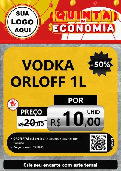 Modelo de Cartaz para Cartaz A4 Vertical com o tema Quinta da Economia para Distribuidora de bebidas