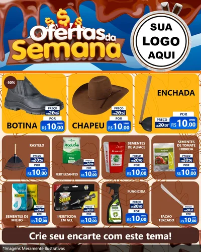 Modelo de Rede Social para Feed Instagram com o tema Ofertas da Semana - Páscoa para Agropecuária
