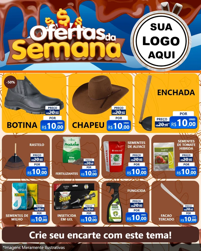 Modelo de Rede Social para Feed Instagram com o tema Ofertas da Semana - Páscoa para Agropecuária