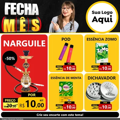 Modelo de Rede Social para Feed Facebook com o tema Fecha Mês para Tabacaria