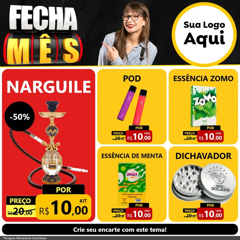 Modelo de Rede Social para Feed Facebook com o tema Fecha Mês para Tabacaria