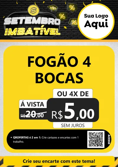 Modelo de Cartaz para Cartaz A4 Vertical com o tema Setembro Imbatível para Móveis e Eletro