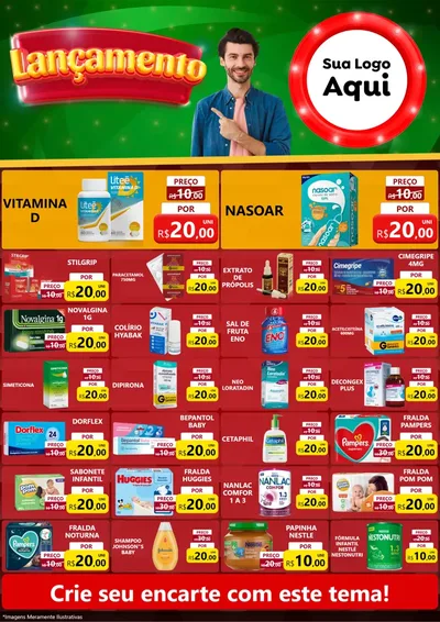 Modelo de Encarte para Encarte A4 Vertical com o tema Lançamento para Farmácia