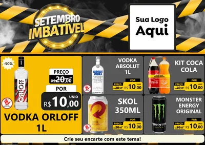 Modelo de Encarte para Encarte A4 Horizontal com o tema Setembro Imbatível para Distribuidora de bebidas