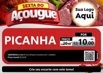 Modelo de Cartaz para Cartaz A4 Horizontal com o tema Sexta do Açougue para Açougue