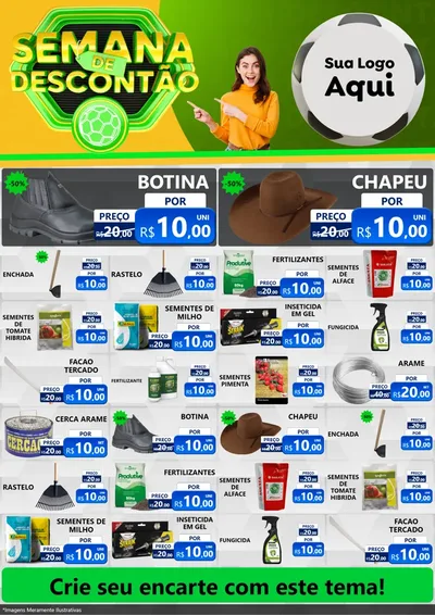 Modelo de Encarte para Encarte A4 Vertical com o tema Semana de Descontão - Copa para Agropecuária