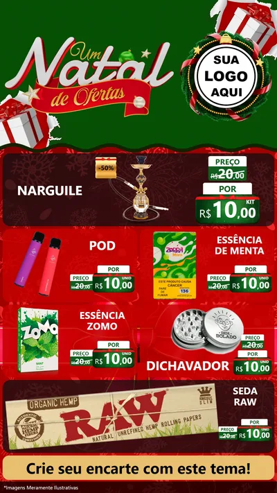 Modelo de TV para TV Vertical com o tema Um Natal de Ofertas para Tabacaria