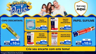 Modelo de TV para TV Horizontal com o tema Ofertas do Dia dos Pais para Embalagens