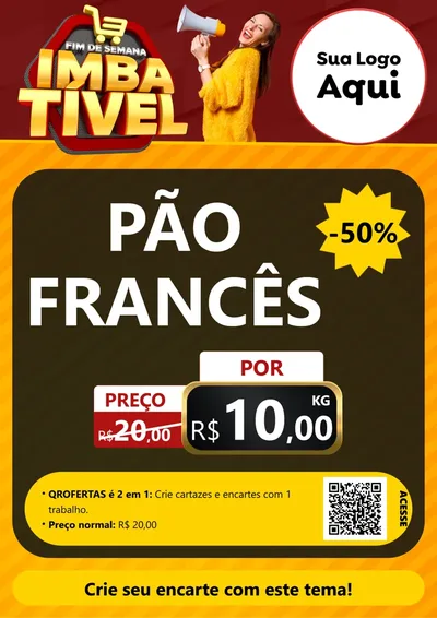 Modelo de Cartaz para Cartaz A4 Vertical com o tema Fim de Semana Imbatível para Padaria