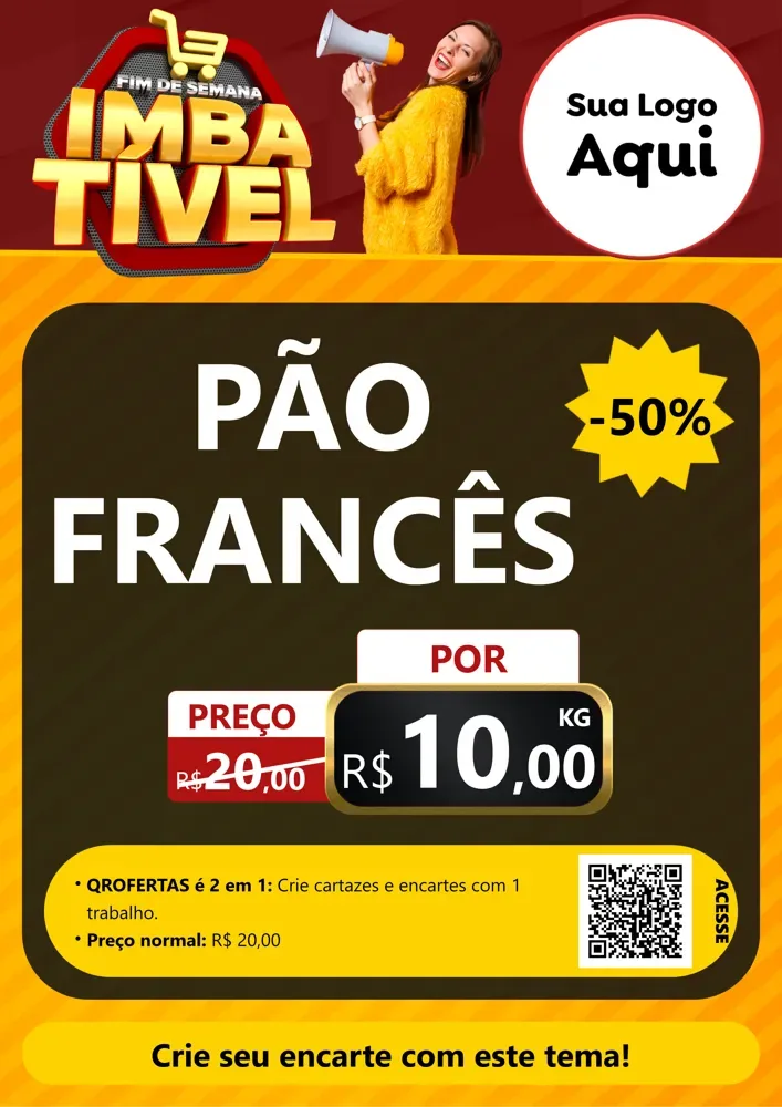 Modelo de Cartaz para Cartaz A4 Vertical com o tema Fim de Semana Imbatível para Padaria