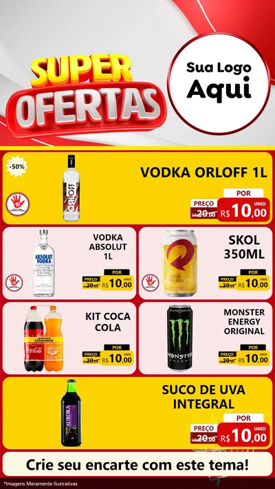 Modelo de TV para TV Vertical com o tema Super Ofertas para Distribuidora de bebidas