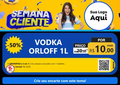 Modelo de Cartaz para Cartaz A4 Horizontal com o tema Semana do Cliente para Distribuidora de bebidas
