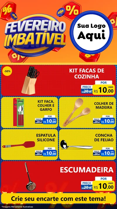Modelo de TV para TV Vertical com o tema Fevereiro Imbatível para Utilidades Domésticas
