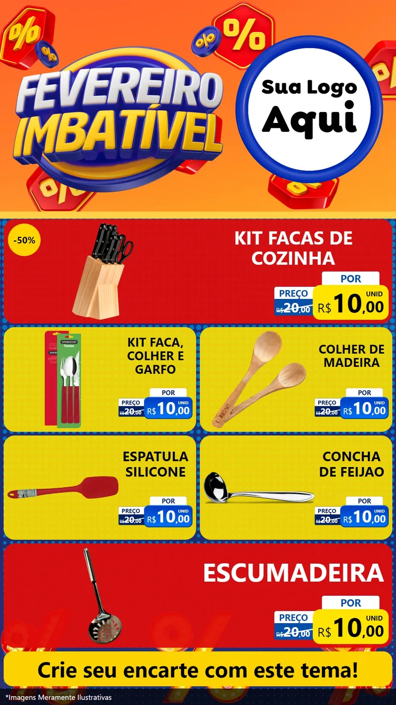 Modelo de TV para TV Vertical com o tema Fevereiro Imbatível para Utilidades Domésticas