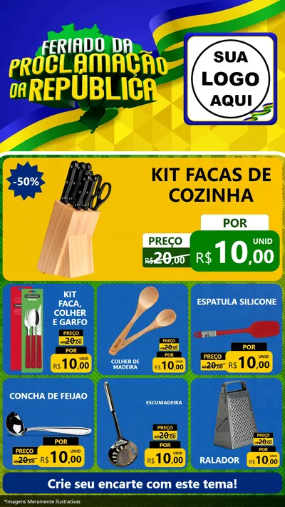 Modelo de Rede Social para Stories com o tema Feriado da Proclamação da República para Utilidades Domésticas