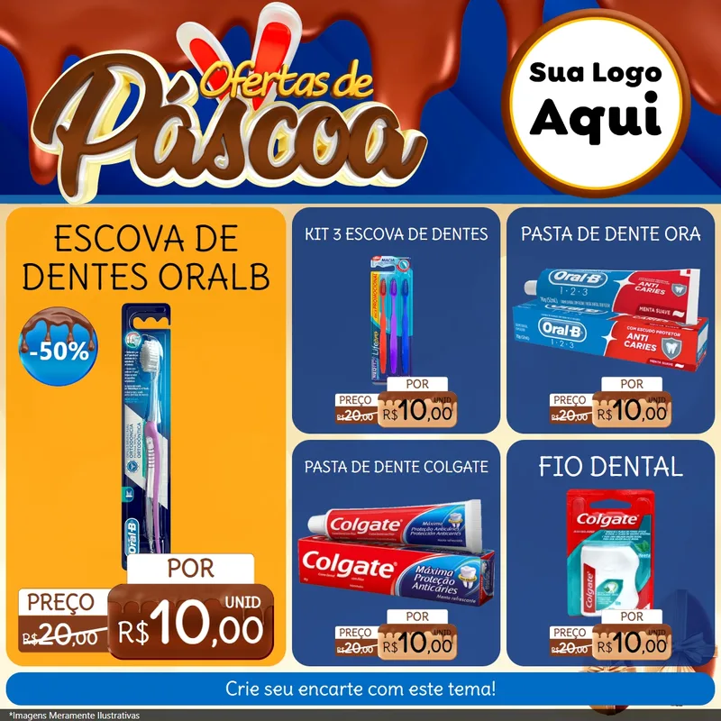 Modelo de Rede Social para Feed Facebook com o tema Ofertas de Páscoa para Higiene Pessoal
