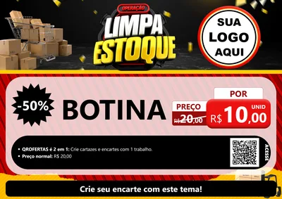 Modelo de Cartaz para Cartaz A4 Horizontal com o tema Operação Limpa Estoque para Agropecuária