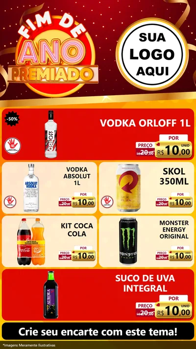 Modelo de TV para TV Vertical com o tema Fim de Ano Premiado para Distribuidora de bebidas